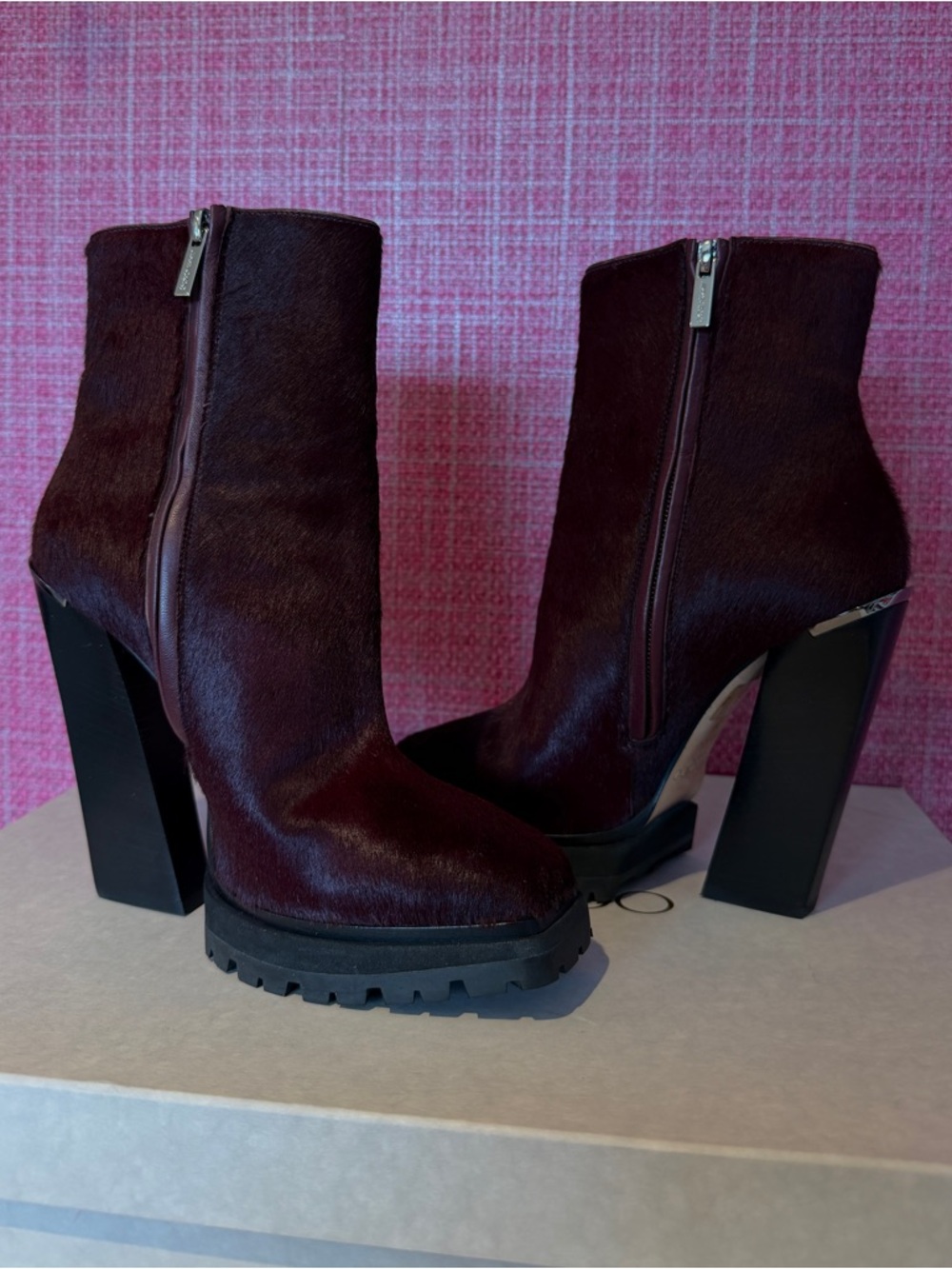 Jimmy Choo Madra 130 Pony Hair Boots – Bordeaux EU36 / US6 - Picture 8 of 10